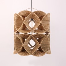 Mylamp Oklid Doğal Rafya  63X65/75 cm Katlı Aydınlatma