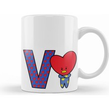 BT21 ve V Tasarımlı Şık Porselen Kupa, Sevgiyle Kullan!