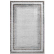 Vogue VG006G Gri Çerçeveli Modern Renk Desen 100 Tarak Viskon Salon Halısı Ipek Serisi