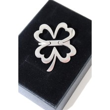 Çelik Silver Dört Yaparaklı Yonca Broş. Yaka Iğnesi Yonca Broş. Erkek Broş. Kadın Broş. Yonca Broş.