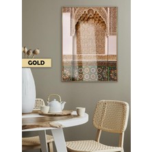 Harikabirev|sıcak Renkler Desenli Dini Duvar Modeli |çerçeveli Temperli Cam Tablo Tekli Dikey