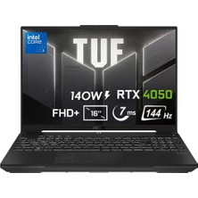 Asus Tuf Gaming F16-GAMING Intel Core 5 210H 16-Gbddr5 256 GB SSD Rtx 4050 6gb (140W) 144Hz 16" IPS Panel Wuxga Windows 11 Home Taşınabilir Bilgisayar FX607VUAT31