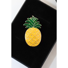 Keeba Onun tadını kim sevmez ki Ananas broş kristal taşlı erkek kadın yaka iğnesi