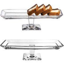 2'li Nude Ayaklı Baton Servis ve Sunum Tabağı Seti, Şık ve Kullanışlı Tasarım