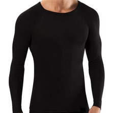 Tutku Erkek Siyah Termal Üst Içlik Uzun Kol Dayanıklı Polyester Kumaş Şık ve Esnek