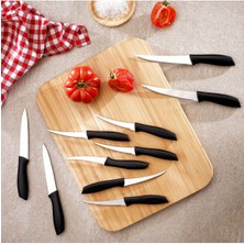 Pratik ve Şık 10 Parçalı Mutfak Bıçak Seti, Siyah Renk Seçeneği Ile.