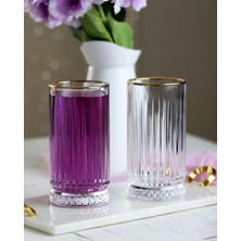 Turuncu Yaldızlı Uzun Bardak Takımı 4'lü 450 ml Kutulu