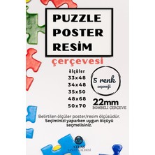 Puzzle Çerçevesi - 33x48 cm 500 Parça Renkli Siyah Kahverengi Altın Beyaz Pvc