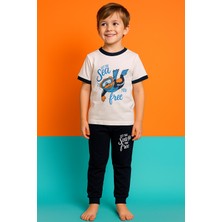 Katia & Bony Erkek Çocuk Yüzen Ayıcık Desenli Kısa Kollu Pijama Takımı