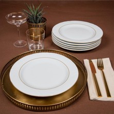Altı Parça 25 cm Gold Servis Tabağı, Şık ve Zarif Tasarım