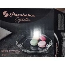 Şeffaf Kristal Pasta Servis Tabağı 18 Cm, 6 Adet, Şık ve Kullanışlı Set