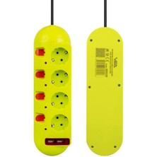 Vea VE-E40USB 4'lü 2 Usb'li 1.5 Metre Ayrı Anahtarlı Grup Priz