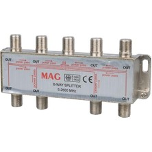 MAC 8-Way Uydu Dağıtıcısı Splitter 5-2500 MHz MG-1511 Güç Geçirgen Bağlantı Özellikleri