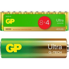Gp G-Tech 8+4 12LI Paket Aa Alkalin Kalem Pil (8 Adet Fiyatına 12 Adet Pil)