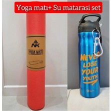 Esneme ve Sıvı Taşıma Seti, 155X60CM Egzersiz Matı ve 500ML Çelik Termos