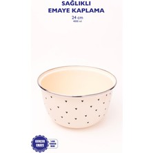 24CM Emaye Karıştırma ve Salata Kabı 4l, Ocağa Uygun, Bej Renk