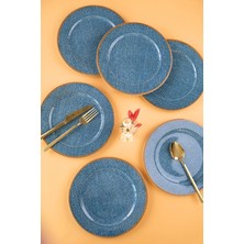 Turuncu 6'lı 24 cm Servis Tabağı Seti, Şık ve Kullanışlı Yemek Sunumu Için Ideal