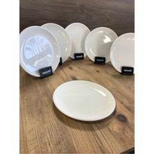 Beyaz 6'lı 19 cm Porselen Tatlı Tabağı Seti, Şıklık ve Kaliteyi Bir Arada Sunar