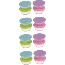 12'li Kapaklı Cam Saklama Kabı Seti, Beyaz, Dayanıklı ve Şık MST243