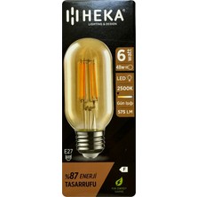 Heka 6W (48W) 2500K (Günışığı) E27 Duylu (Kalın Duy) Şeffaf LED Ampul