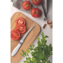 6 Adet Beyaz Uzun Kıvrık Tırtıklı Bıçak Seti