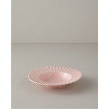 Pembe Fiore Bone China Çukur Tabak, Şık ve Zarif Ev Dekoru Parçası