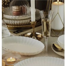 24 cm Altın Renkli Kayık Tabak, Şık ve Kullanışlı Ev ve Davet Ürünleri