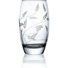 6'lı Büyük Boy Su ve Meşrubat Bardağı, 500CC, Sürgün Desenli, Turuncu