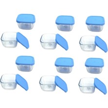 12 Parça Kapaklı Cam Saklama Kabı, Beyaz, Dayanıklı ve Şık Tasarım