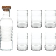 7'li Su ve Meşrubat Seti, 6 Bardak ve 1 Şişe, Beyaz Renkli, Şık ve Kullanışlı