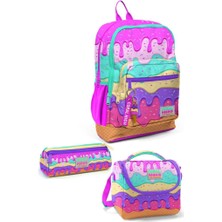 Desenli 3’lü Okul Çanta Seti Set Sırt Çantası Beslenme Çanta Kalemlik