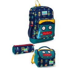 Desenli 3’lü Okul Çanta Seti Set Sırt Çantası Beslenme Çanta Kalemlik