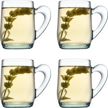 Yeşil Recycle Kulplu Bardak 4'lü Set, Şık ve Kullanışlı Içecek Kabı