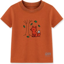 Sonbahar Tilkisi Kiremit Çocuk Basic Tişört