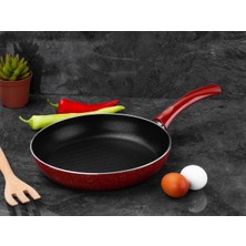 Kırmızı Titan Granit Tava 18CM, Şık ve Dayanıklı Mutfak Gereci