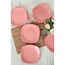 Pembe Köşem 27 cm 6'lı Servis Tabağı Seti, Şık ve Kullanışlı Tasarım