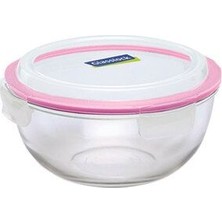 1000 ml Yuvarlak Cam Saklama Kabı, Pembe, Sağlıklı ve Şık Saklama Çözümü