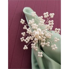 8 Adet Inci Kar Tanesi Peçete Yüzüğü, Şık ve Parlak Gümüş Renk.