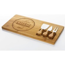 Bambu Sunum Tabağı Seti, 4 Parça, Bej, Sağlıklı ve Şık Tasarım