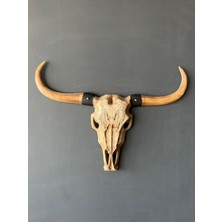 Store Kurucu Ruh – El Yapımı Ahşap Bufalo Kuru Kafa Duvar Büstü | Rustik ve Bohem Dekoratif Heykel