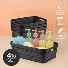 4'lü 8,2 Litre Delikli Saklama Kutusu Antrasit