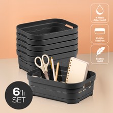 6'lı 2,8 Litre Delikli Saklama Kutusu Antrasit