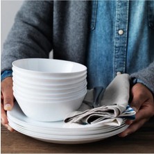 6 Parça Beyaz Çap: 15 cm Kase Seti, Çorba, Salata ve Kuruyemişler Için Mükemmel