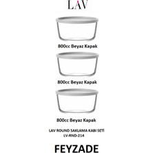 3'lü 800CC Beyaz Saklama Kabı Seti, Kapaklı, Dayanıklı ve Şık Tasarım