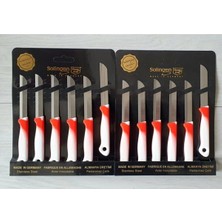 Kırmızı Ebruli Meyve Bıçakları 12'li, Orijinal Damgalı, Şık ve Dayanıklı Set