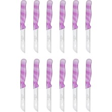 Pembe Mermer Desenli Meyve Bıçakları Seti, 12'li, Şık ve Kullanışlı Mutfak Gereci