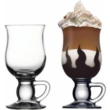 Beyaz Irish Coffee Latte Kulplu Bardak 6'lı Set