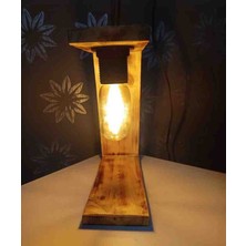 Retro Ahşap Masa Üstü Şık Tasarım Lamba