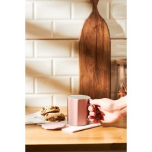 3'lü Yeni Bone Kupa Seti, 320 Ml, Mercan Renkli, Şık ve Kullanışlı Tasarım