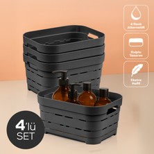 4'lü 3,8 Litre Delikli Saklama Kutusu Antrasit